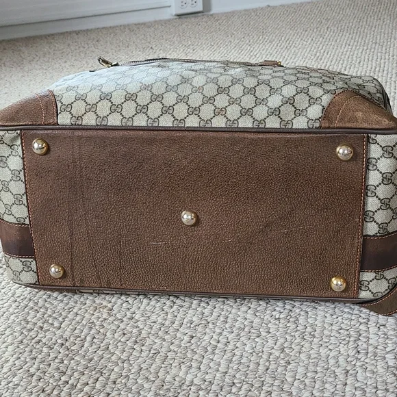 GUCCI suitcase oversized large travel satchel vintage, GG logo RARE original key - Picture 5 of 14